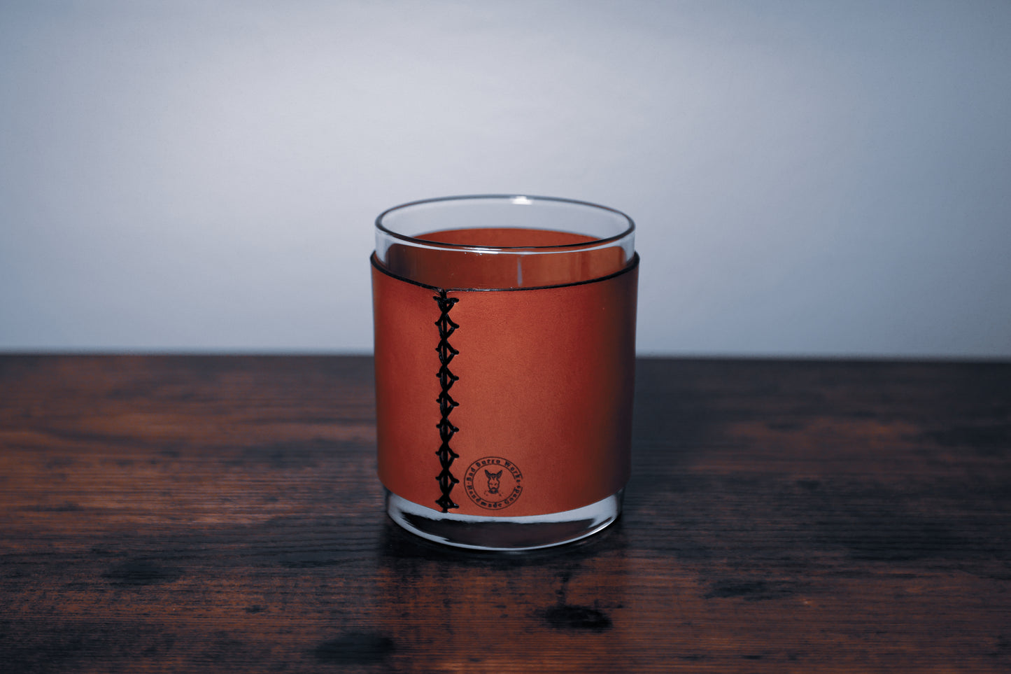 Leather Covered Low-Ball Glass