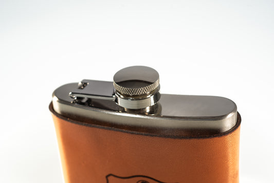 6oz Leather Covered Flask
