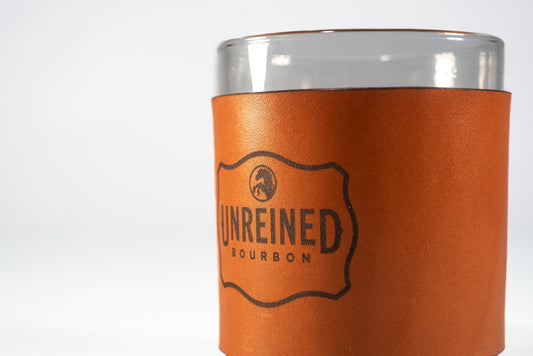 Leather Covered Low-Ball Glass